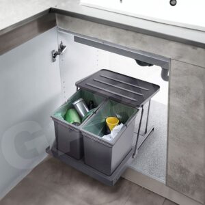Thùng rác đôi 14L, KT mặt cánh ≥400m GW03.14