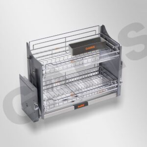 Giá bát đĩa nâng hạ cơ, rổ nan dẹt, inox 304 GL06C